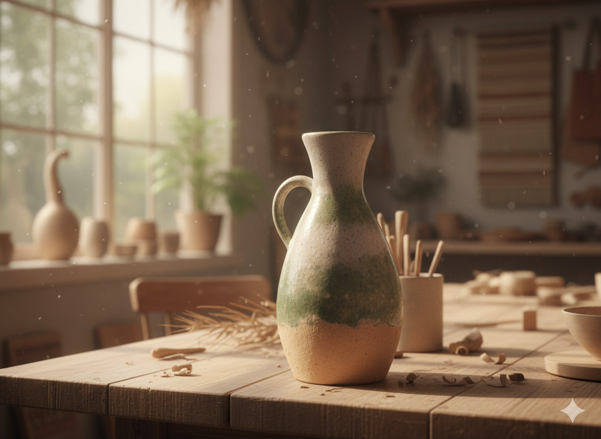 Hand-thrown pottery vase